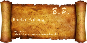 Barta Patony névjegykártya